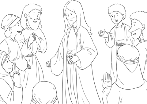 Luke 4 14 15 Testing Of Jesus   Jesus Being Glorified Coloring Page